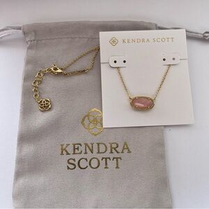 ✨Kendra Scott Elisa Pendant Necklace 14k Gold Plated Rose Quartz🎀